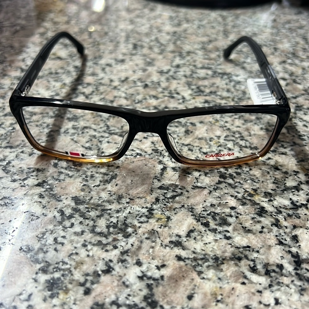 Carrera 8852 Eyeglasses Men Black Brown Rectangle 55mm New 100% Authentic